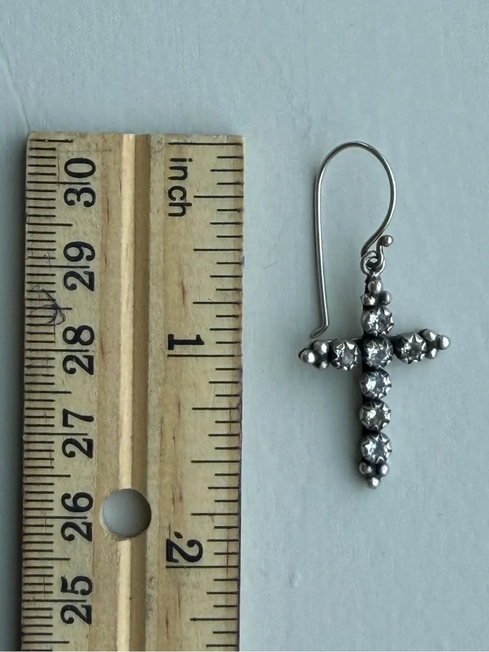 Virgins Saints & Angels Madonna Cross Hook Earrings - Picture 5 of 5
